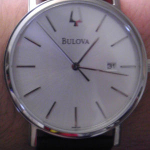 Bulova Men's  Strap Silver Dial Watch